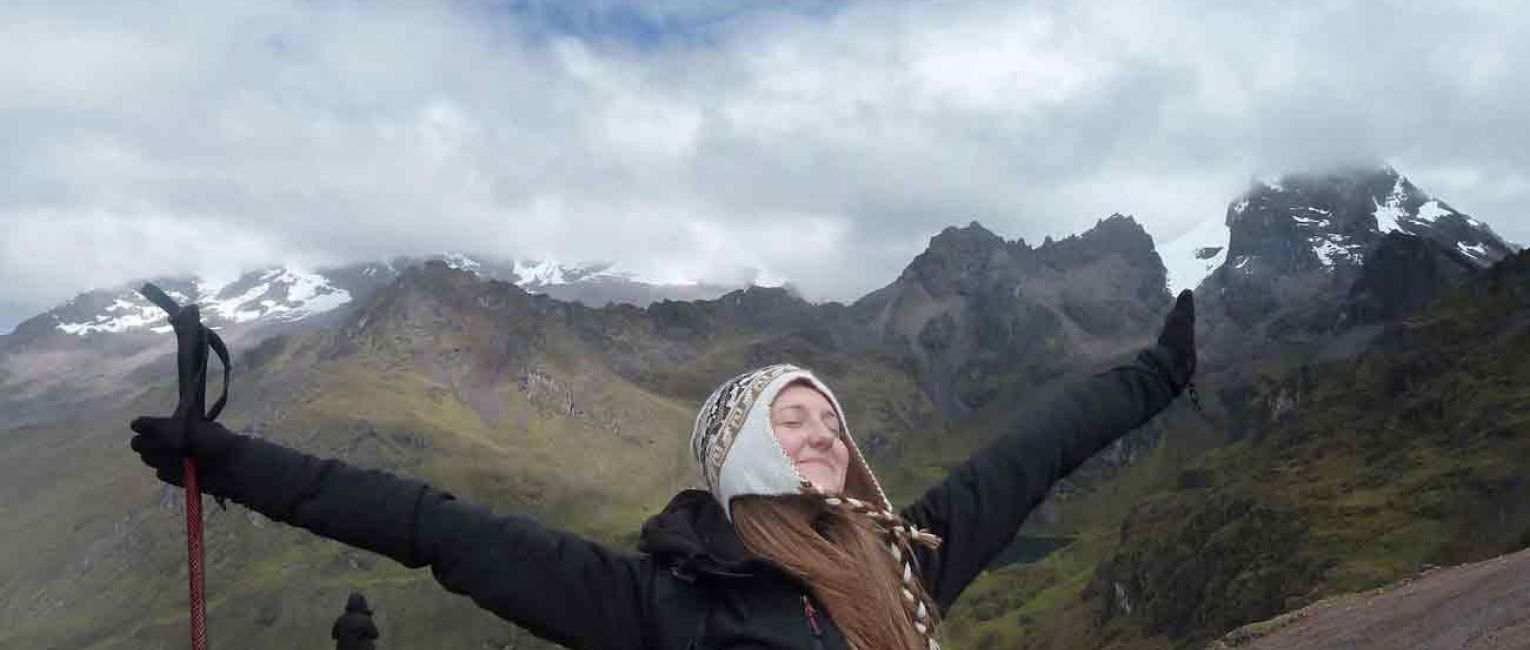 Tourist on Peru Hiking Trail