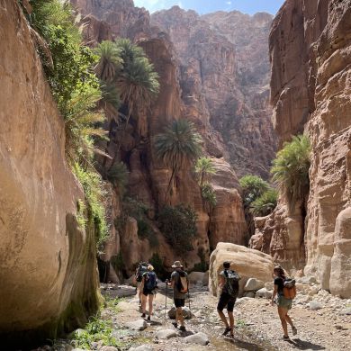 Hiking canyons in Jordan